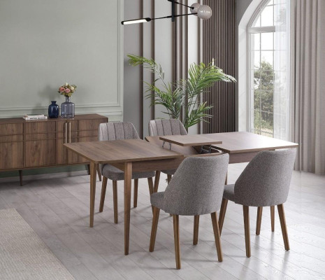 Dining group set dining room dining table set 9-piece dining room brown wood