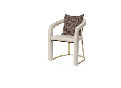 Beige designer chair luxury wooden frame designer dining wood chairs