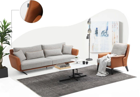 Complete couch set sofa suite sofa 321 seater fabric orange