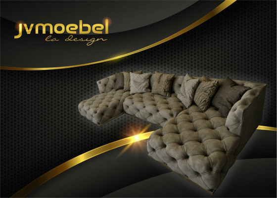 Sectional sofa couch upholstered suite U-shape couches Chesterfield furniture sofas new