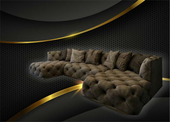 Sectional sofa couch upholstered suite U-shape couches Chesterfield furniture sofas new