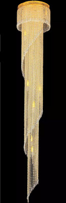 Long Gallery Ceiling Light Large Chandelier Ceiling Lamp Gold Crystal 240 cm