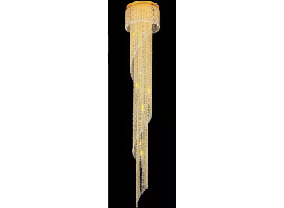 Long Gallery Ceiling Light Large Chandelier Ceiling Lamp Gold Crystal 240 cm