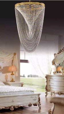 Chandelier Ceiling Light Luxury Gold Ceiling Lamp Crystal Chains