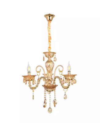 Chandelier crystal in the living room or chic luxury newly at home