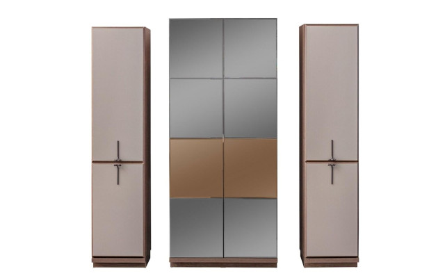 Beige bedroom wardrobe designer wooden wardrobe glass cabinet new
