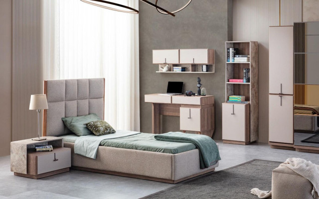 Modern bookshelf designer free-standing shelf beige office shelves bookcase