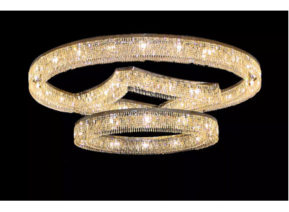 Chandelier made of chrome-plated stainless steel crystal in foyer luxury new