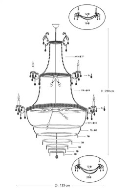 Lights Light Chandelier Crystal Lamp Lamps Ceiling Light Lamp 135x230