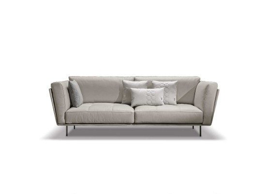Luxury Sofa 3-Seater Couches Sofas Upholstered Couch Fabric Modern Beige Three-Seater