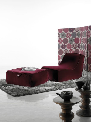 Designer armchair, stool, luxury single-seater, modern, gray leather, furniture, single-seater, Prianera.