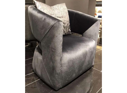Armchair cocktail chair upholstery single-seater luxury club chair gray