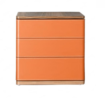 Bedroom nightstand design new material wood luxury orange