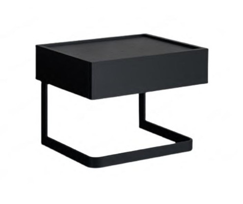Bedroom Nightstand Black Stylish Made of Wood and Stainless Steel New