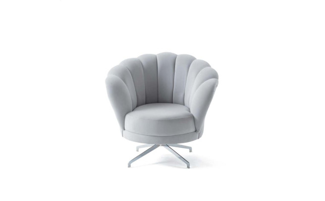 Designer gray armchair living room noble single seater luxury stainless steel legs
