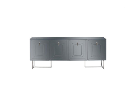 Gray living room sideboard luxury wood furniture 4-door designer sideboard