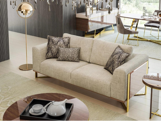 Two-seater sofa living room upholstered furniture design couch furnishing textile new
