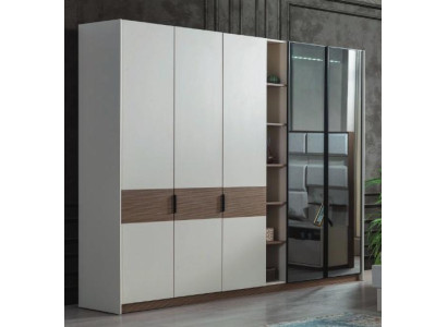 White bedroom wardrobe luxury modern closet with sliding doors