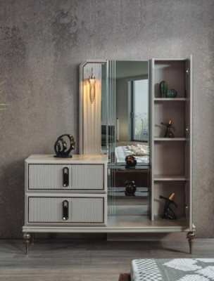 Exclusive wooden dresser luxury mirror bedroom noble stylish furniture
