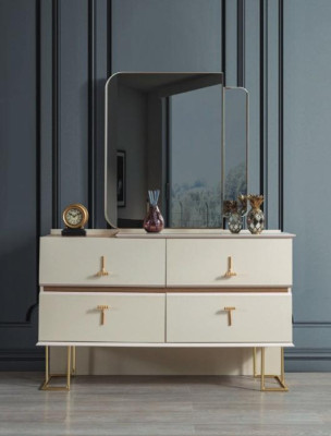 Bedroom set, dresser, elegant mirror, modern luxury furniture, new 2-piece set