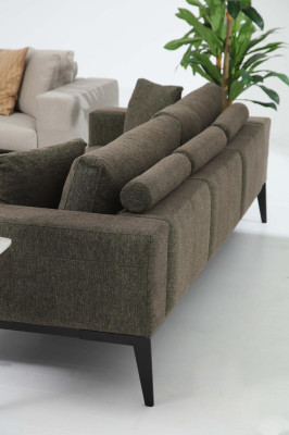 Modern green sofa set two-seater armchair fabric furniture grey luxury set