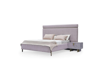 Complete bedroom furniture double bed pink luxury set 3-piece wood