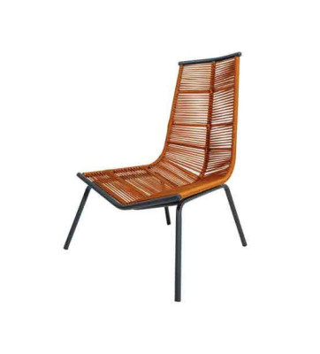 Modern set for your garden consists of an armchair, ottoman, and side table.