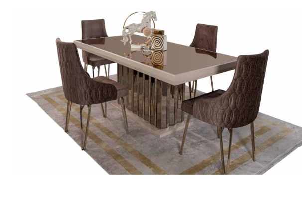Designer Braun Dining Room Set Dining Group Dining Table 4x Chairs 7-piece new
