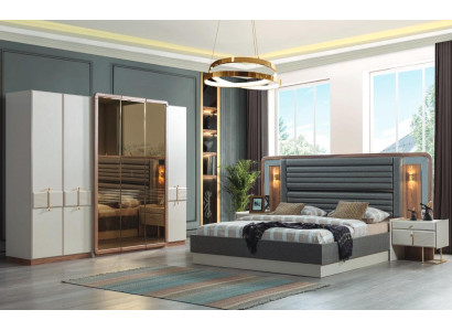 Complete Bedroom Luxury Set Bed 2x Nightstands Modern Furniture 4-piece