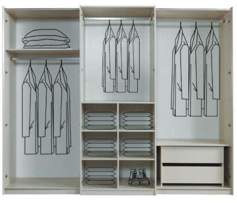 White Modern Wardrobe Bedroom 4-door Wooden Closet New
