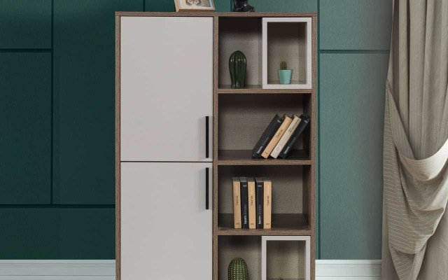 Modern white bookshelf children's room furniture designer wooden cabinets