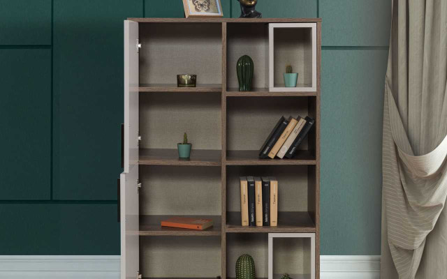 Modern white bookshelf children's room furniture designer wooden cabinets