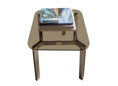 Metal Glass Table Vintage Side Table Metal Living Room Italian Furniture New