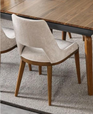 Table with 4 chairs 8-piece dining room set group suite seating group brown