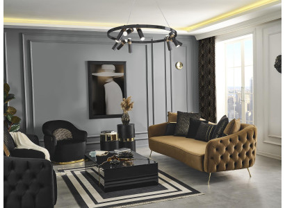 Sofa Set 3-1 Seater Coffee Table Luxury Set 3-piece Brown New