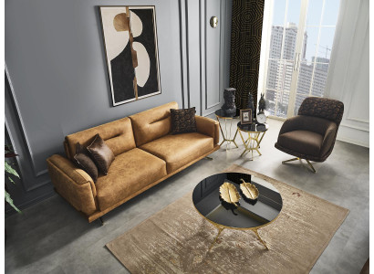 Sofa set Sofa 3+1 seater armchair furniture luxury design new brown