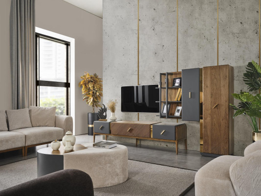 Wall unit TV stand bookshelf hanging cabinet modern new