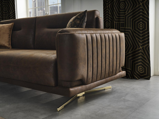 Living room sofa 4-seater luxury couches upholstered furniture new modern brown