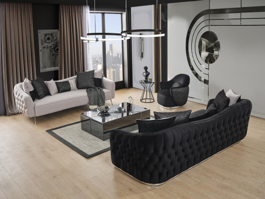 Sofa 4 seater luxury designer luxury furniture new black living room