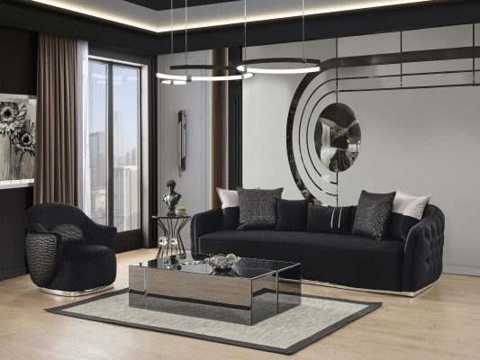 Sofa 4 seater luxury designer luxury furniture new black living room