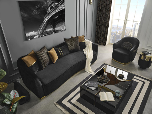4-seater Chesterfield Sofa Upholstery Living Room Design Luxury Wood