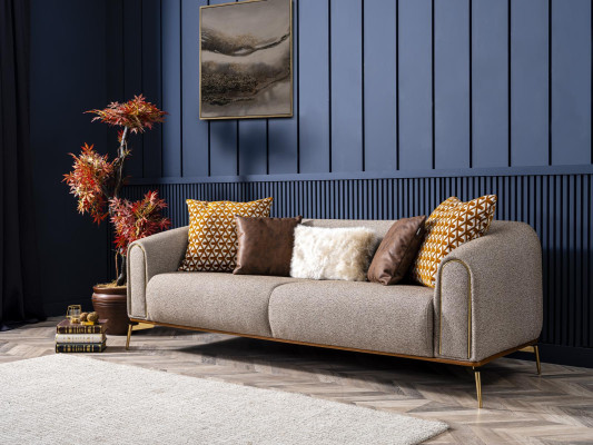 3-seater sofa luxury living room style modern gray metal