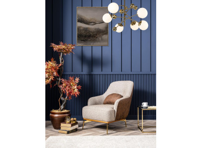 Armchair 1 Seat Single Luxury Upholstery Seat Design Gray New Living Room