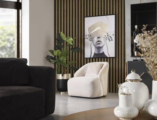 Armchair 1 Seat Fabric Luxury Living Room Lounge Club Wood Armchair Single-Seater