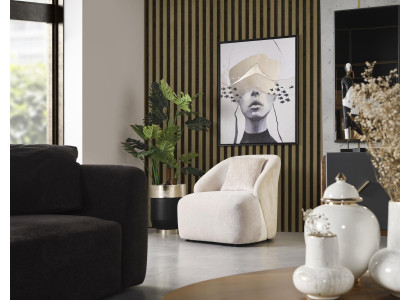 Armchair 1 Seat Fabric Luxury Living Room Lounge Club Wood Armchair Single-Seater