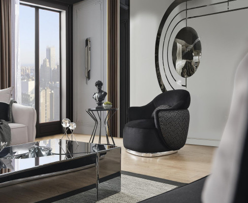 Armchair Design Upholstery Textile Design Modern Wood Living Room Black