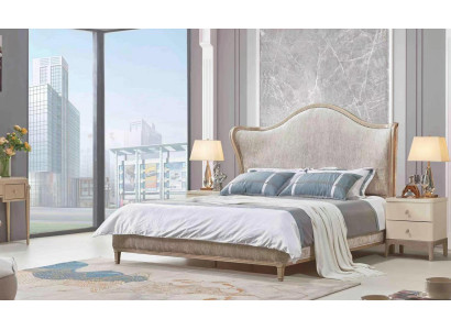Luxury Modern Bed 2x Nightstands Beds Wood Bed Frame Bedroom Silver New