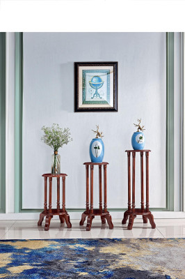 Pedestal Flower Stand Flower Stand Wood Flower Pot Stand 3-piece Set