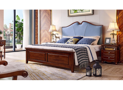 Bedroom bed nightstand beds double wood bed frame set, 3-piece.