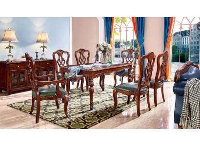 Complete set of 6 chairs dining room group wood chair luxury furniture baroque